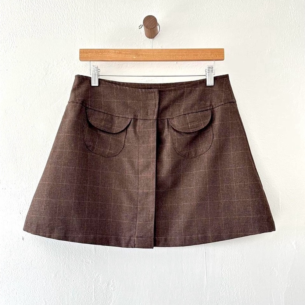 Esprit Vintage Brown Plaid Mini Skirt‎